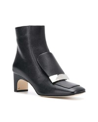 Bottines en cuir noires Sergio Rossi