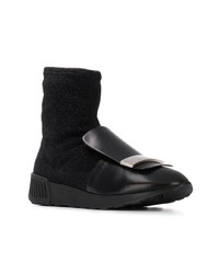 Bottines en cuir noires Sergio Rossi