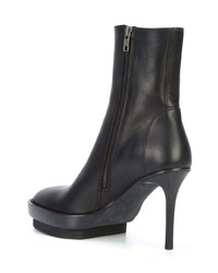 Bottines en cuir noires Ann Demeulemeester