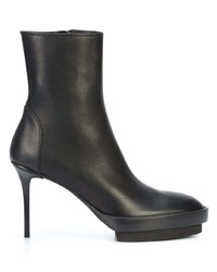 Bottines en cuir noires Ann Demeulemeester