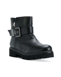 Bottines en cuir noires Baldinini