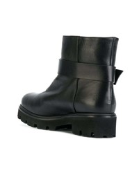 Bottines en cuir noires Baldinini