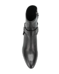 Bottines en cuir noires Saint Laurent