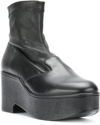 Bottines en cuir noires Robert Clergerie