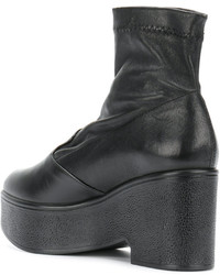 Bottines en cuir noires Robert Clergerie