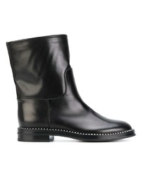 Bottines en cuir noires Casadei