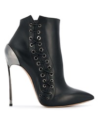 Bottines en cuir noires Casadei