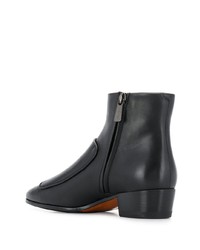 Bottines en cuir noires Santoni