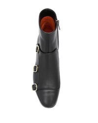 Bottines en cuir noires Santoni