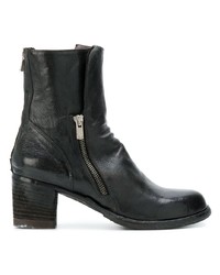 Bottines en cuir noires Officine Creative