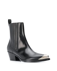 Bottines en cuir noires Sartore