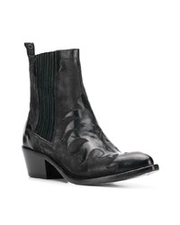 Bottines en cuir noires Sartore