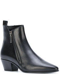 Bottines en cuir noires Saint Laurent