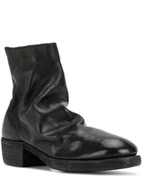 Bottines en cuir noires Guidi