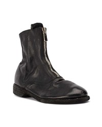 Bottines en cuir noires Guidi