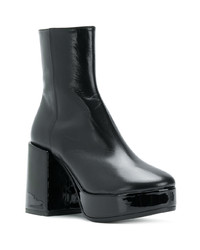 Bottines en cuir noires MM6 MAISON MARGIELA