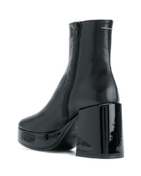 Bottines en cuir noires MM6 MAISON MARGIELA