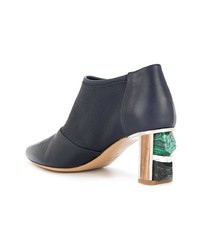 Bottines en cuir ornées bleu marine Gabriela Hearst