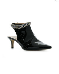 Bottines en cuir ornées noires Christopher Kane