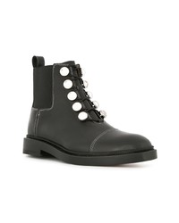 Bottines en cuir ornées noires Paul Andrew