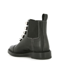 Bottines en cuir ornées noires Paul Andrew