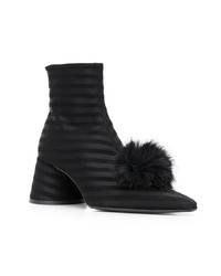 Bottines en cuir ornées noires MM6 MAISON MARGIELA