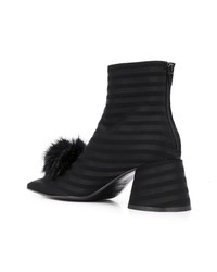 Bottines en cuir ornées noires MM6 MAISON MARGIELA