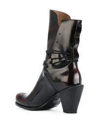 Bottines en cuir pourpre foncé Lost & Found Ria Dunn