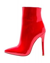 Bottines en cuir rouges BEBO