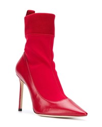 Bottines en cuir rouges Jimmy Choo