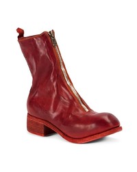 Bottines en cuir rouges Guidi