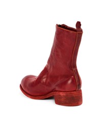 Bottines en cuir rouges Guidi