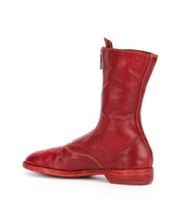 Bottines en cuir rouges Guidi