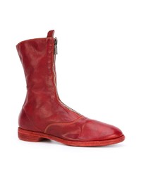 Bottines en cuir rouges Guidi