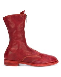 Bottines en cuir rouges Guidi