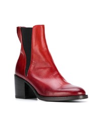 Bottines en cuir rouges Pantanetti