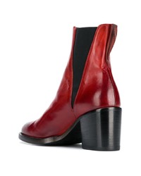 Bottines en cuir rouges Pantanetti