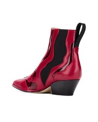 Bottines en cuir rouges Sergio Rossi