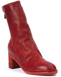 Bottines en cuir rouges Guidi