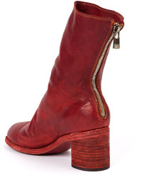 Bottines en cuir rouges Guidi