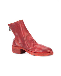 Bottines en cuir rouges Guidi