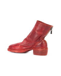 Bottines en cuir rouges Guidi