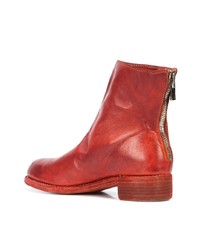 Bottines en cuir rouges Guidi