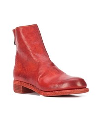 Bottines en cuir rouges Guidi