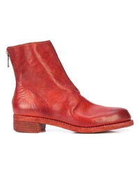 Bottines en cuir rouges Guidi