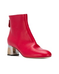 Bottines en cuir rouges Alexander McQueen