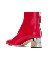 Bottines en cuir rouges Alexander McQueen