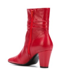 Bottines en cuir rouges Dorateymur