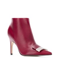 Bottines en cuir rouges Sergio Rossi