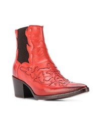 Bottines en cuir rouges Alberto Fasciani